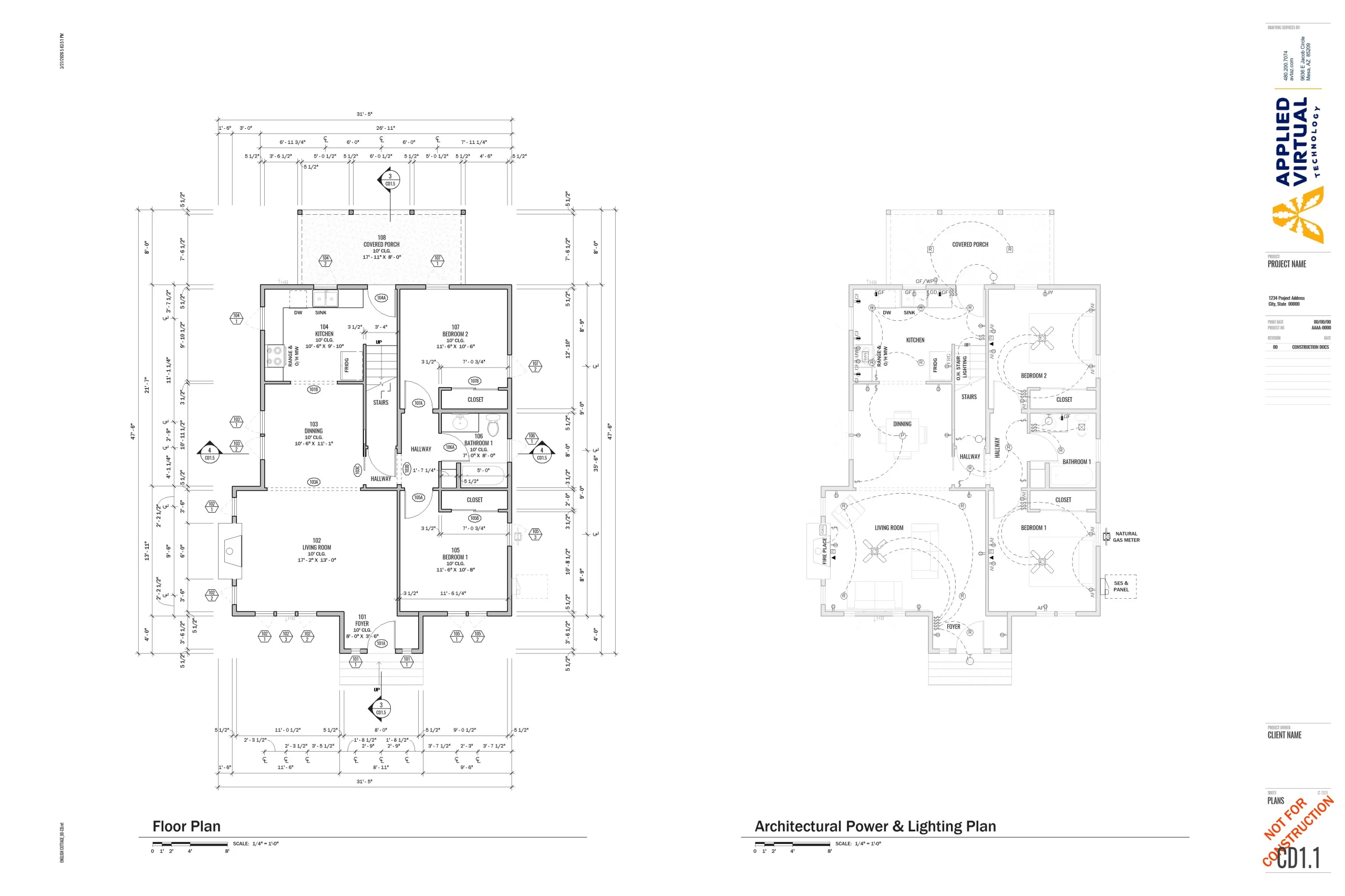 Technical residential floor plan with dimensions and annotations